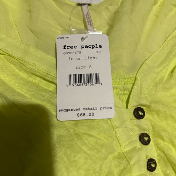 Free People Neon Yellow Blouse - Picture 2 of 3
